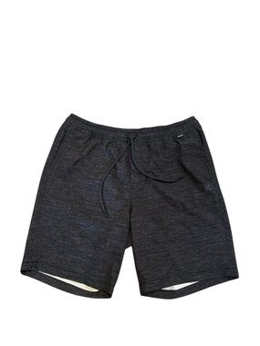 Hurley Men's Charcoal BlacK Pull On Walk Shorts Swim Run Size M Drawstring